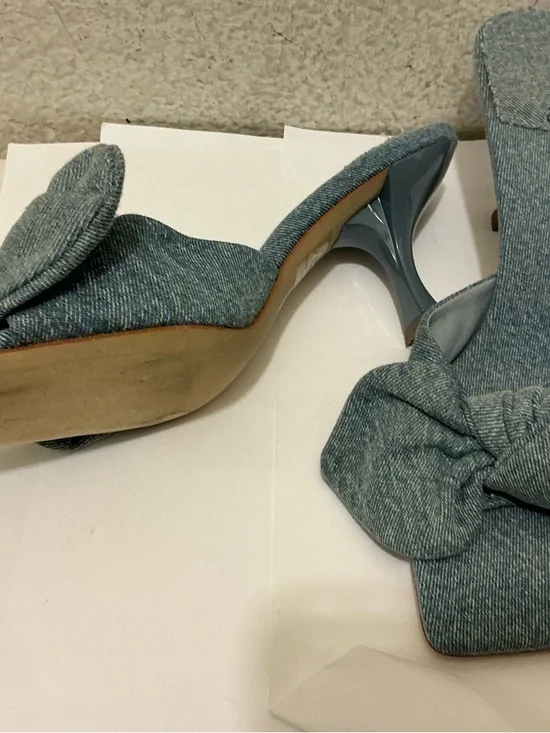 Jeffrey Campbell Light Blue Knotted Denim Mules size 9 - Picture 4 of 9